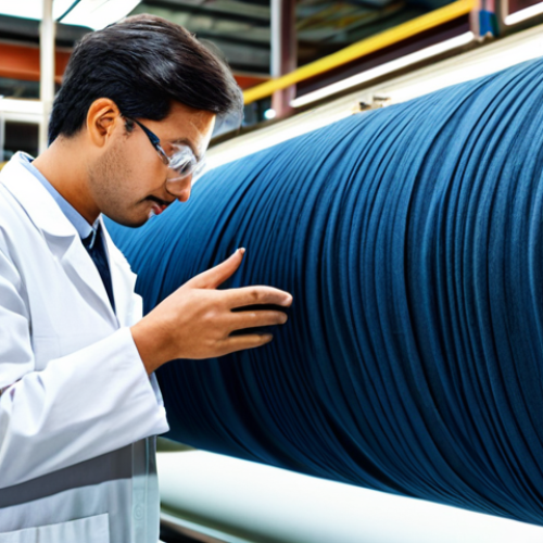 Home 22 Textile Engineer Inspecting Fabric**
"A professional textile engineer, fully clothed in a lab coat and safety glasses, carefully examining a roll of high-quality denim fabric under bright, even lighting. The setting is a modern textile mill with advanced machinery in the background. Appropriate attire, safe for work, perfect anatomy, correct proportions, natural pose, professional photography, high quality, well-formed hands, proper finger count, natural body proportions, modest dress, family-friendly."
**