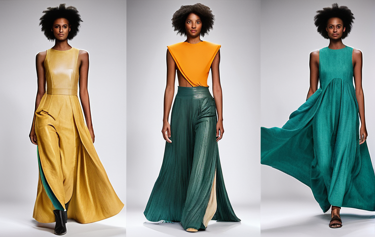 섬유기사 필기시험 요점 노트 - **Sustainable Fashion Showcase with Innovative Materials:**
    "A vibrant, sunlit indoor fashion st...