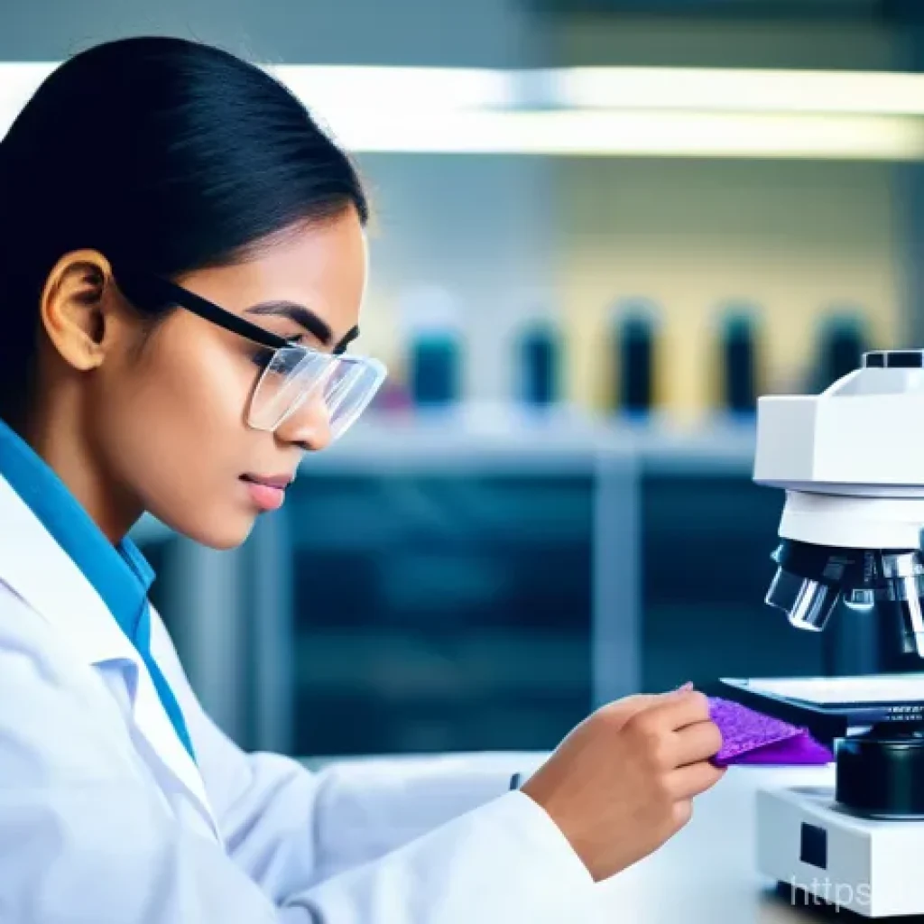 섬유기사 필기시험의 준비 전략 - **Prompt: A focused, young adult textile engineer, of diverse ethnicity, diligently examining a fabr...