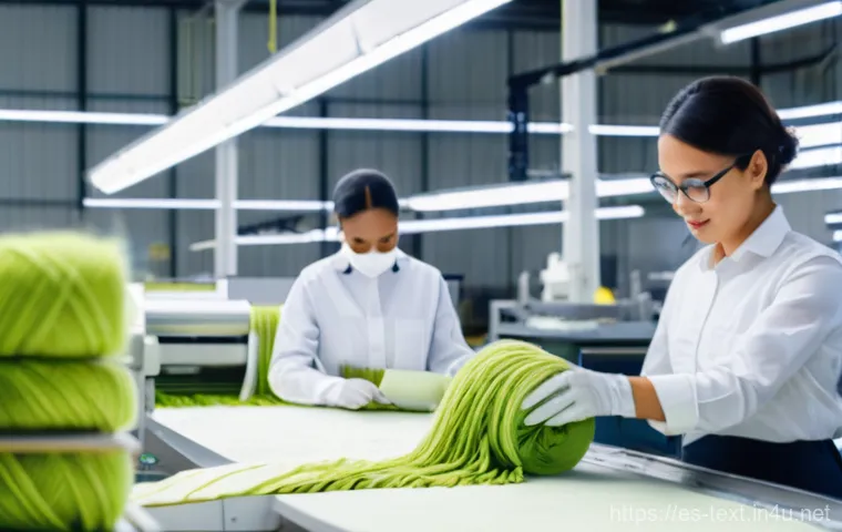 섬유기사 필기시험의 준비 전략 - **Prompt: A focused, young adult textile engineer, of diverse ethnicity, diligently examining a fabr... 섬유기사 필기시험의 준비 전략 - **Prompt: A focused, young adult textile engineer, of diverse ethnicity, diligently examining a fabr...