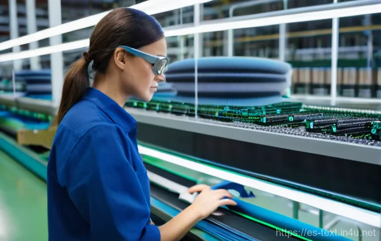 섬유기사 실기시험의 중요성 - **Prompt 1: Future of Sustainable Textile Manufacturing**
"A highly detailed, photo-realistic im...