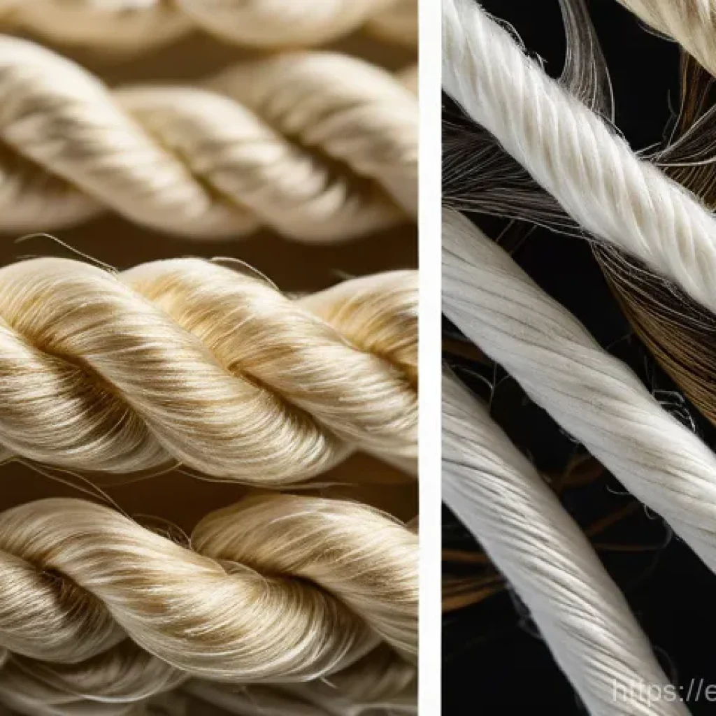 섬유기사 필기 중점 과목 - **Macro View of Innovative Textile Fibers:**
A highly detailed, hyperrealistic macro photograph ...