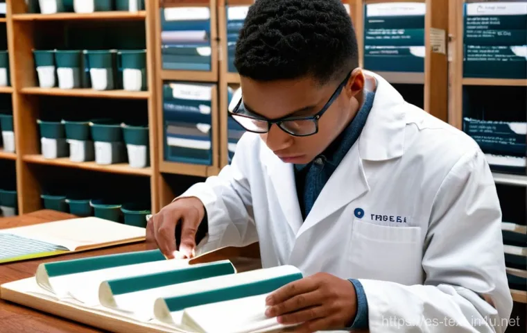 섬유기사 실기 시험 준비법 - **Prompt:** A young, diverse textile engineering student, wearing a neat lab coat over their casual ...