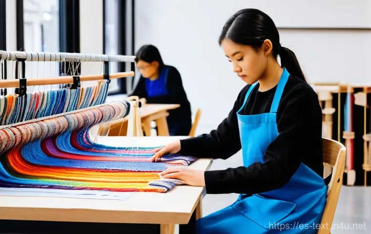 섬유기사 실기 시험 준비법 - **Prompt:** A young, diverse textile engineering student, wearing a neat lab coat over their casual ... 섬유기사 실기 시험 준비법 - **Prompt:** A young, diverse textile engineering student, wearing a neat lab coat over their casual ...