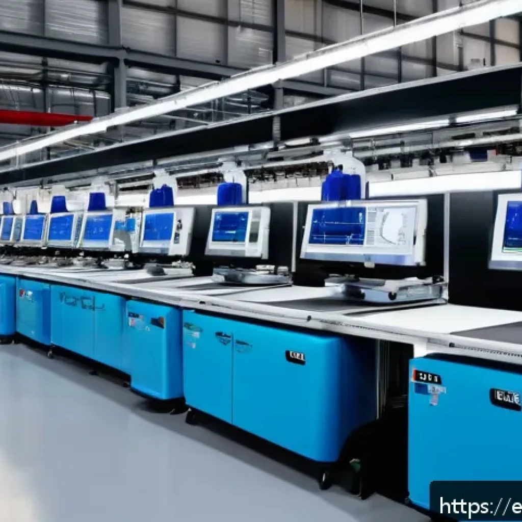 섬유기사와 직업적 성공 방법 - A modern textile factory interior showcasing advanced technology integration: robotic arms and autom...