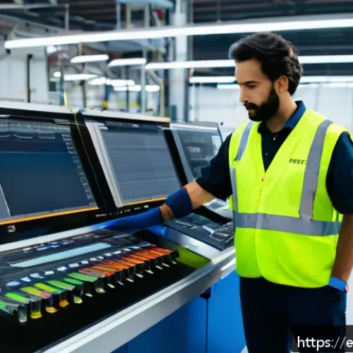 섬유기사와 관련 직종의 연봉 비교 - A modern textile factory in Barcelona with a diverse group of skilled technicians wearing profession...